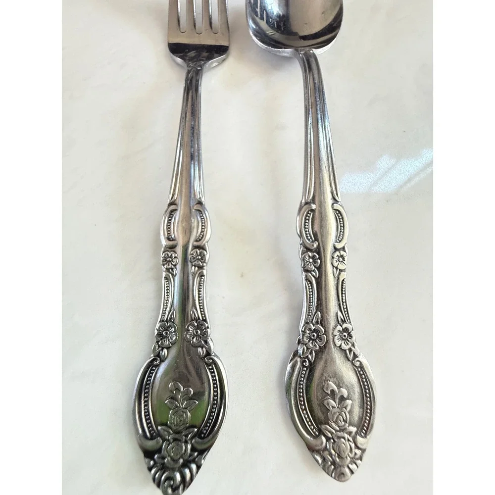 MARSEILLES FORK AND SPOON Stainless Japan Floral Flatware Replacement Pieces